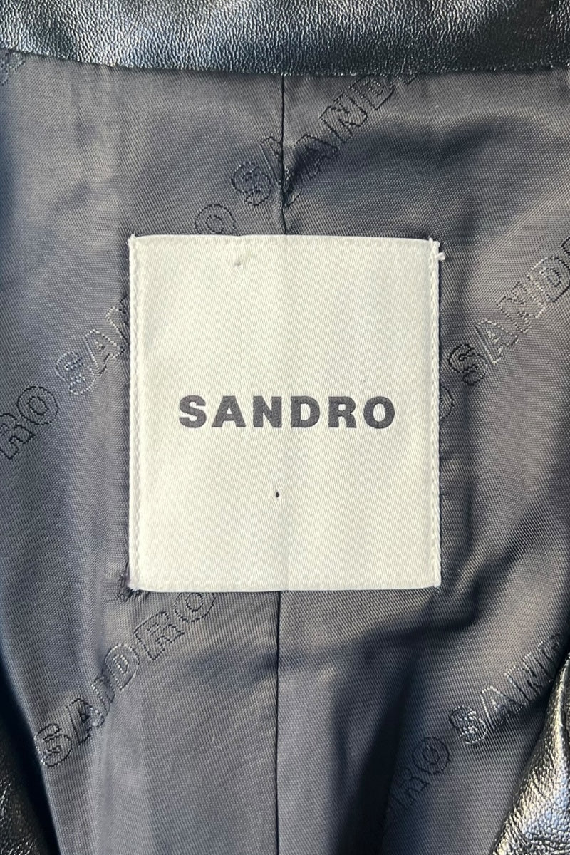 OVERSIZED LEATHER JACKET / BLACK [SIZE: 36 USED]