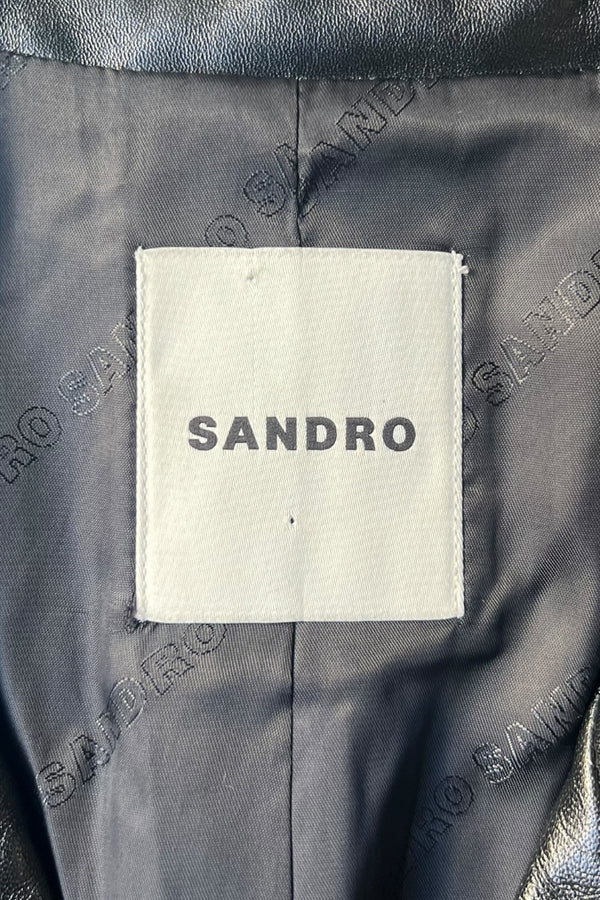 OVERSIZED LEATHER JACKET / BLACK [SIZE: 36 USED]