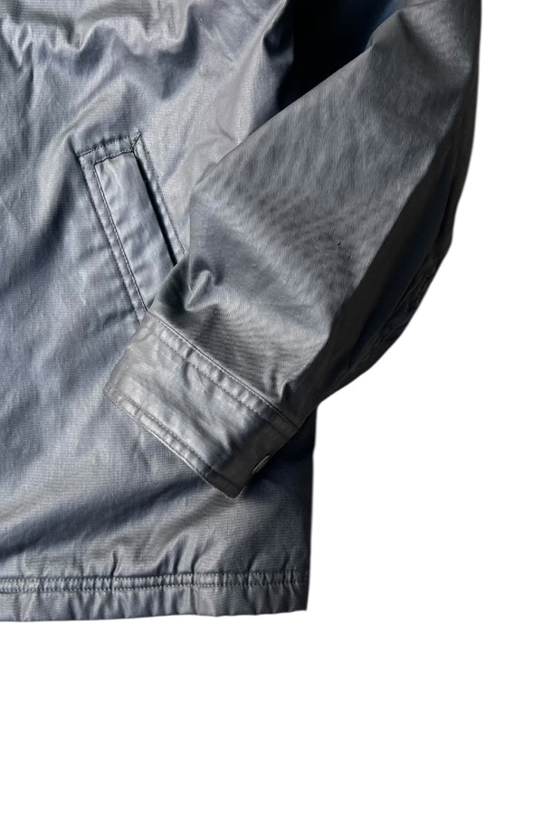 Y2K EARLY 00'S STAND COLLAR COTTON OIL WAXED JACKET / BLACK [SIZE: XL USED]