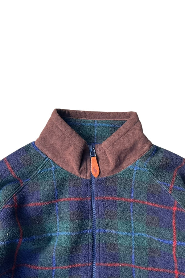 90'S HALF ZIP CHACK FLEECE JACKET / NAVY [SIZE: S USED]