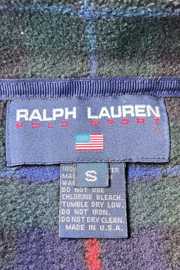 90'S HALF ZIP CHACK FLEECE JACKET / NAVY [SIZE: S USED]
