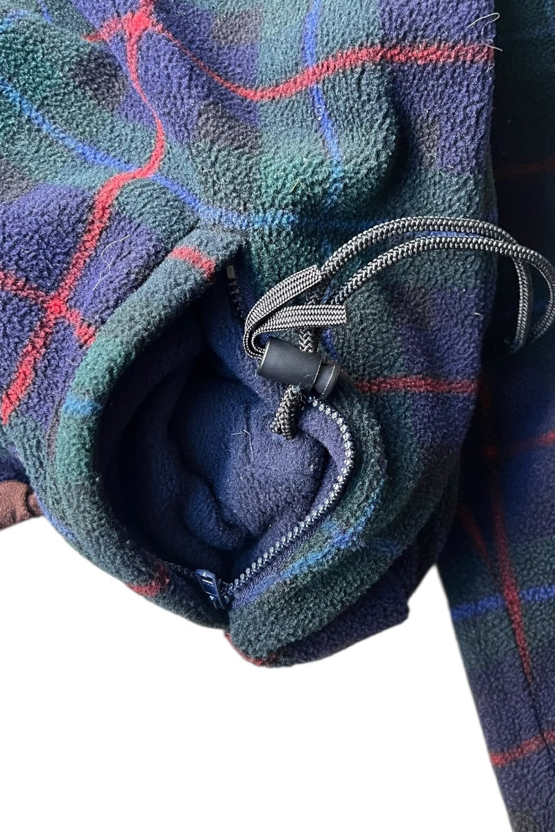 90'S HALF ZIP CHACK FLEECE JACKET / NAVY [SIZE: S USED]
