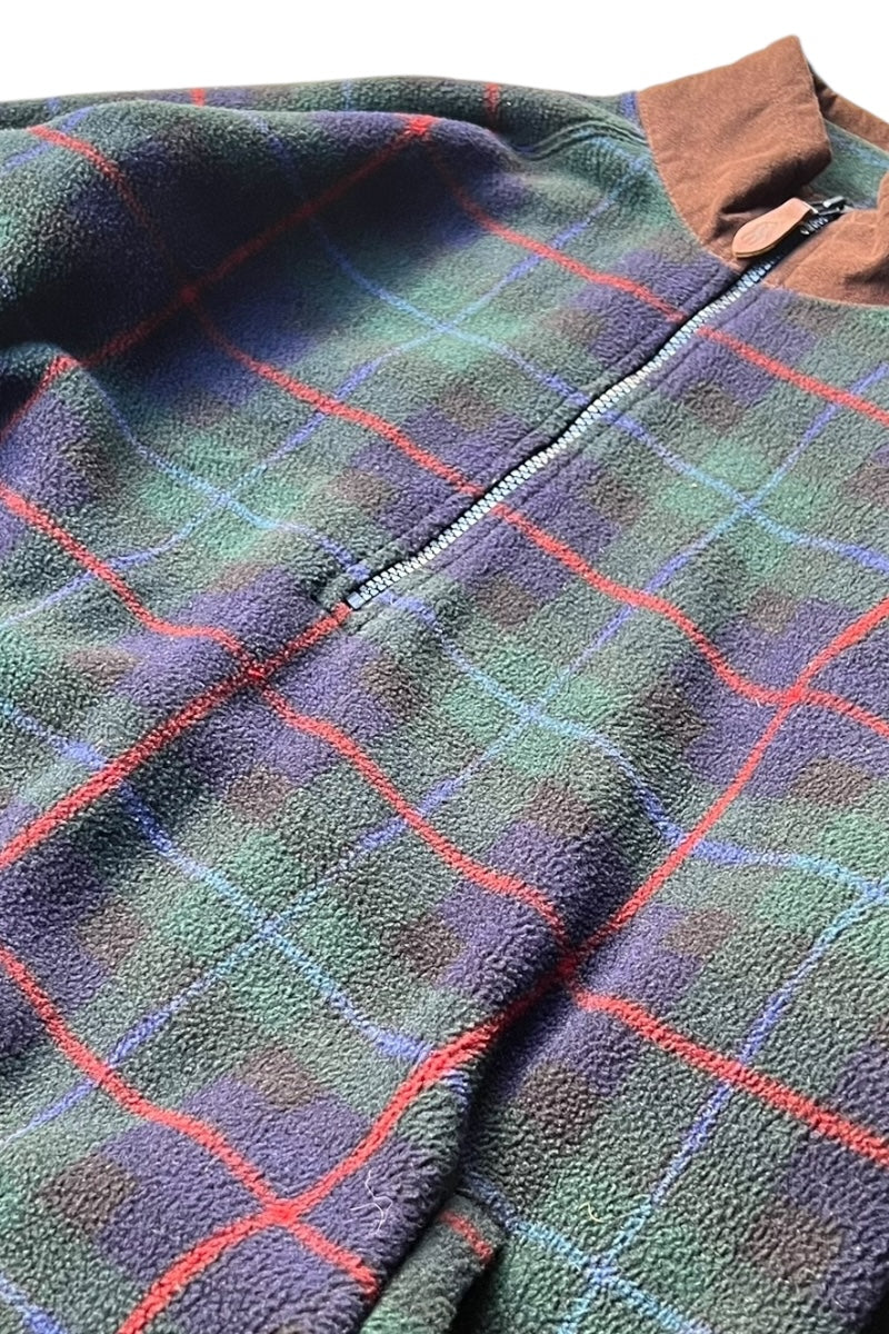 90'S HALF ZIP CHACK FLEECE JACKET / NAVY [SIZE: S USED]