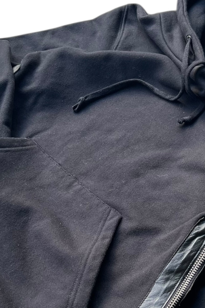 MADE IN USA SIDE-ZIP SWEAT HOODIE / BLACK [SIZE: S USED]