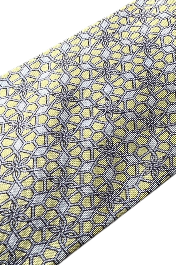MADE IN FRANCE SILK NECKTIE / YELLOW [SIZE: ONE SIZE USED]