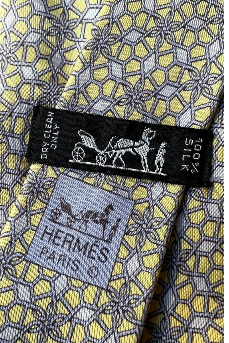 MADE IN FRANCE SILK NECKTIE / YELLOW [SIZE: ONE SIZE USED]
