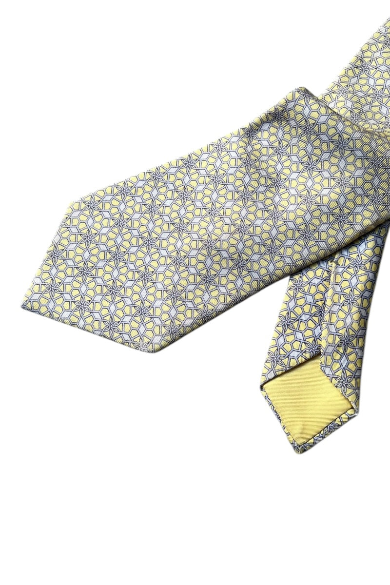 MADE IN FRANCE SILK NECKTIE / YELLOW [SIZE: ONE SIZE USED]