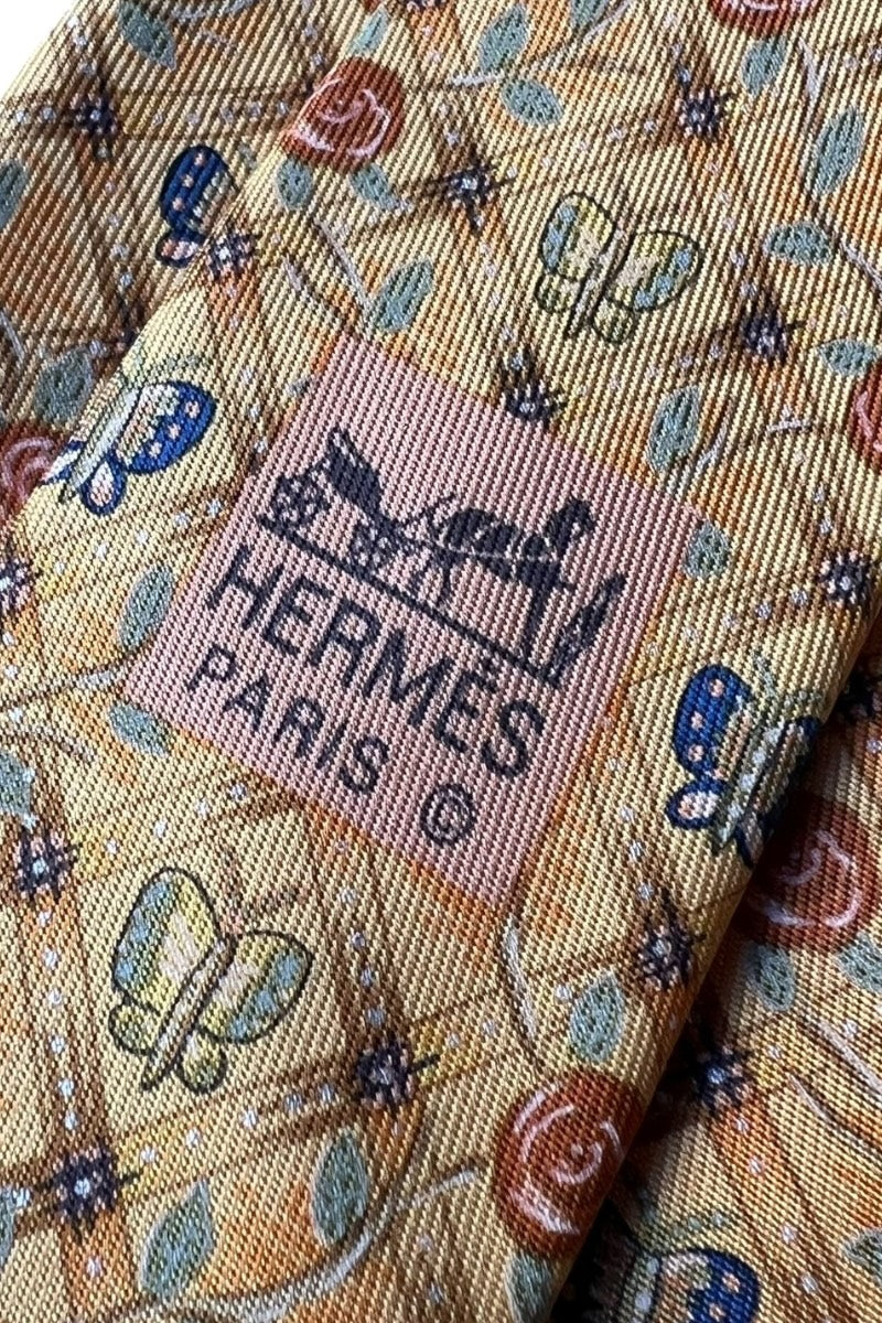 MADE IN FRANCE SILK NECKTIE / ORANGE [SIZE: ONE SIZE USED]