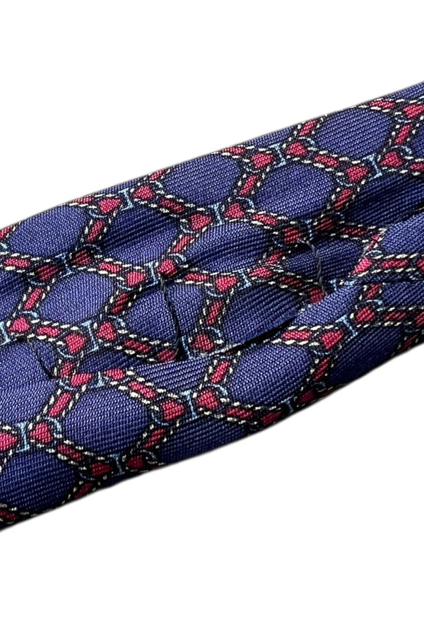 MADE IN FRANCE SILK NECKTIE / NAVY [SIZE: ONE SIZE USED]