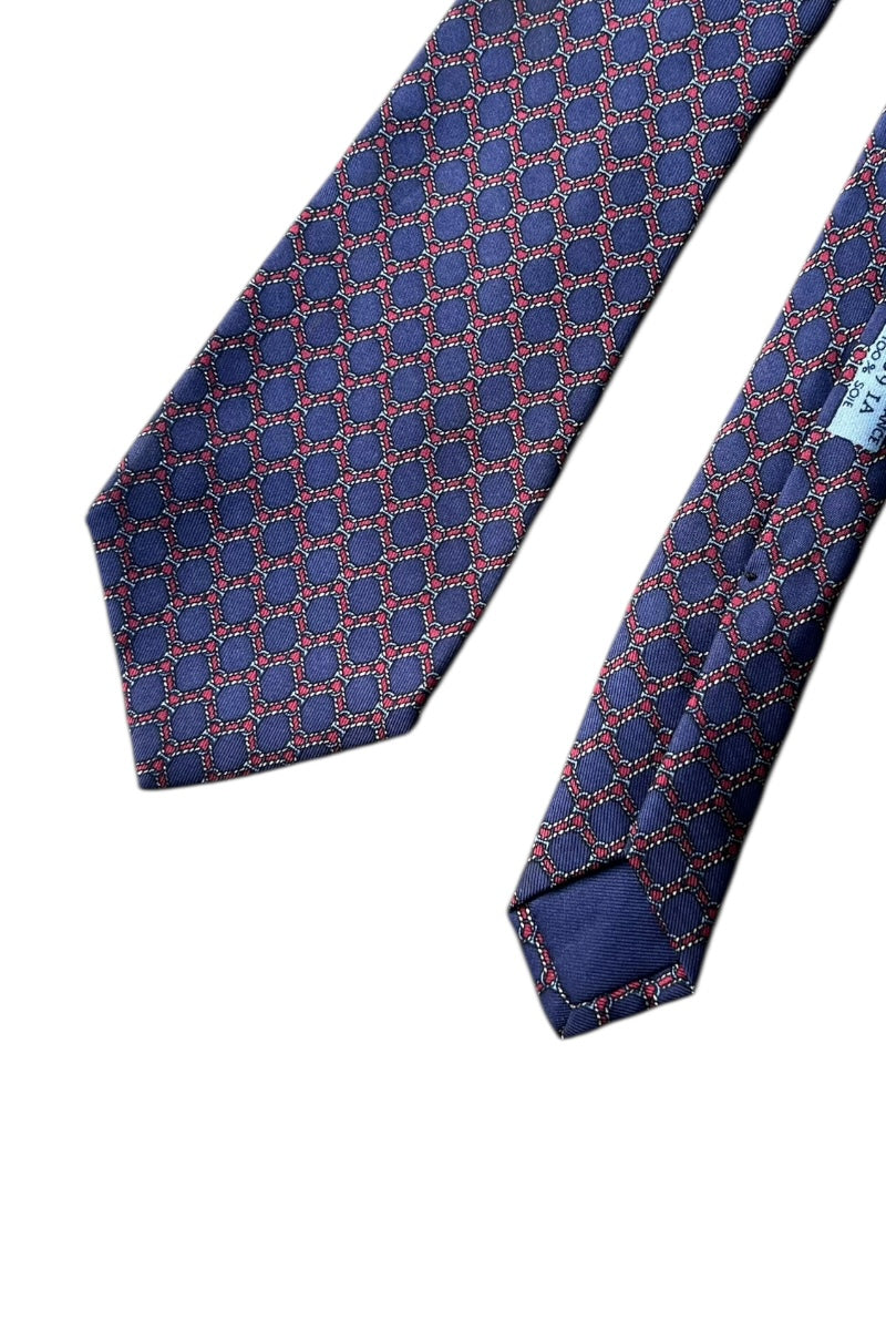 MADE IN FRANCE SILK NECKTIE / NAVY [SIZE: ONE SIZE USED]