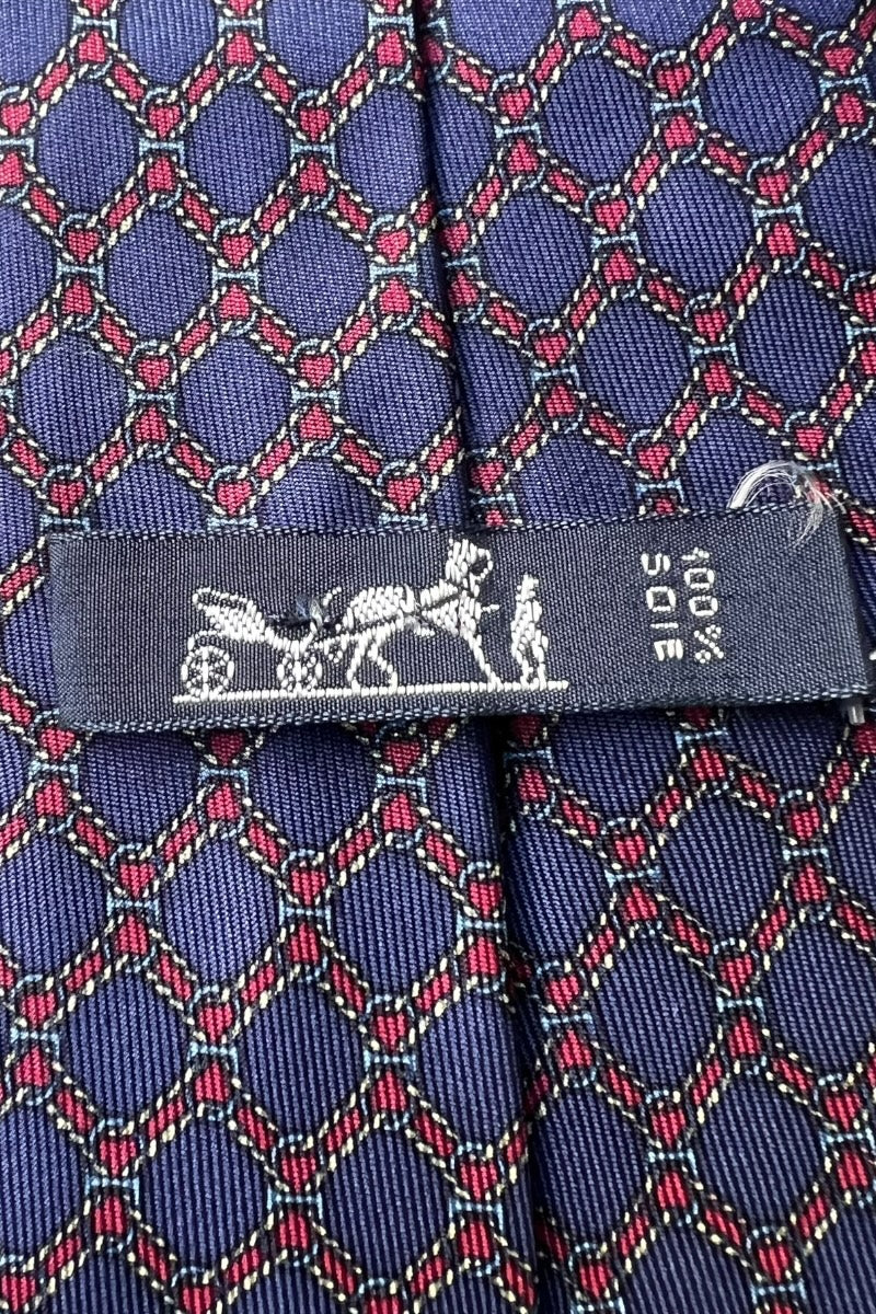 MADE IN FRANCE SILK NECKTIE / NAVY [SIZE: ONE SIZE USED]