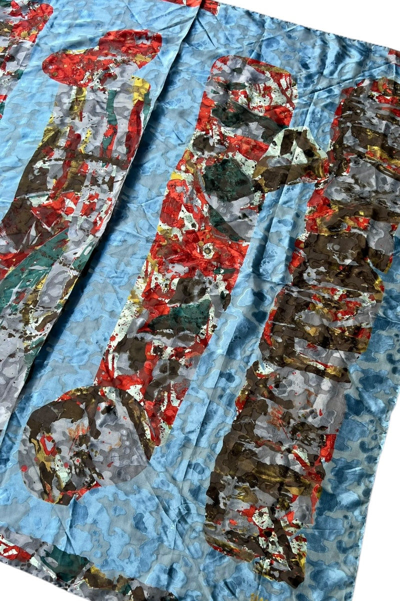 90'S PATTERN SILK SCARF / MULTI [SIZE: ONE SIZE DEADSTOCK/NOS]