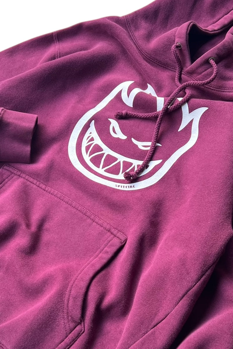 PRINT PULLOVER SWEAT HOODIE / WINE RED [SIZE: S USED]
