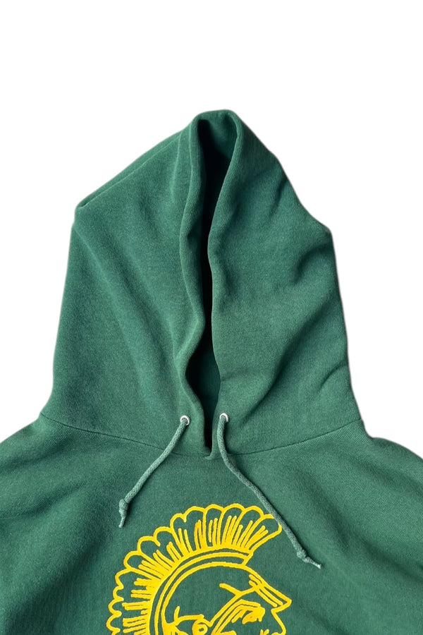 90'S DAMIEN PRINT HOODIE SWEATSHIRT / GREEN [SIZE: S USED]