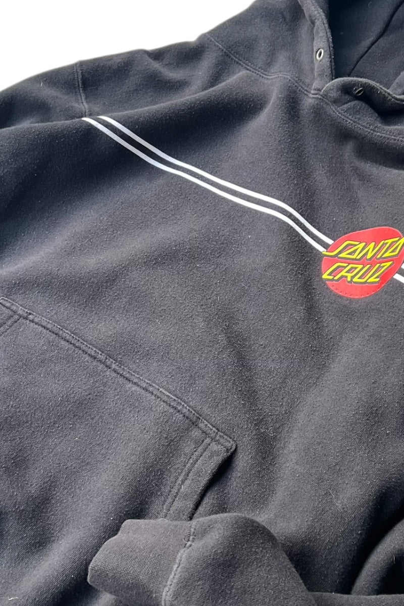 LOGO BACK PRINT SWEAT HOODIE / BLACK [SIZE: M USED]