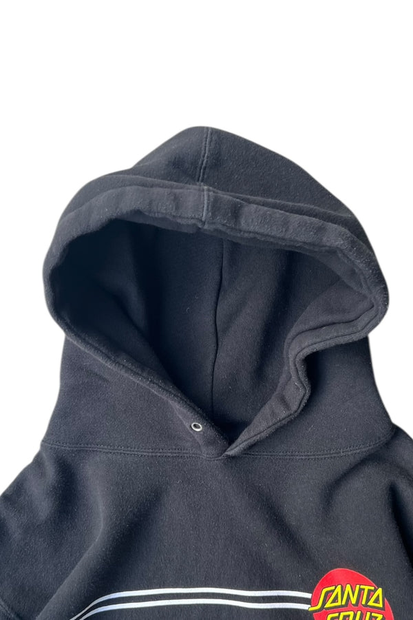 LOGO BACK PRINT SWEAT HOODIE / BLACK [SIZE: M USED]