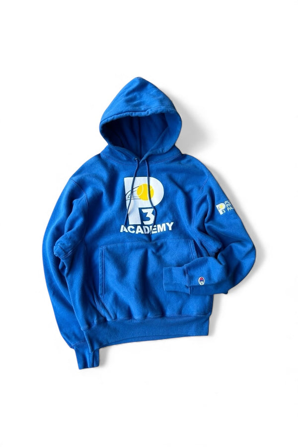 P3 ACADEMY PREMIUM REVERSE WEAVE PULLOVER SWEAT HOODIE / BLUE [SIZE: S USED]