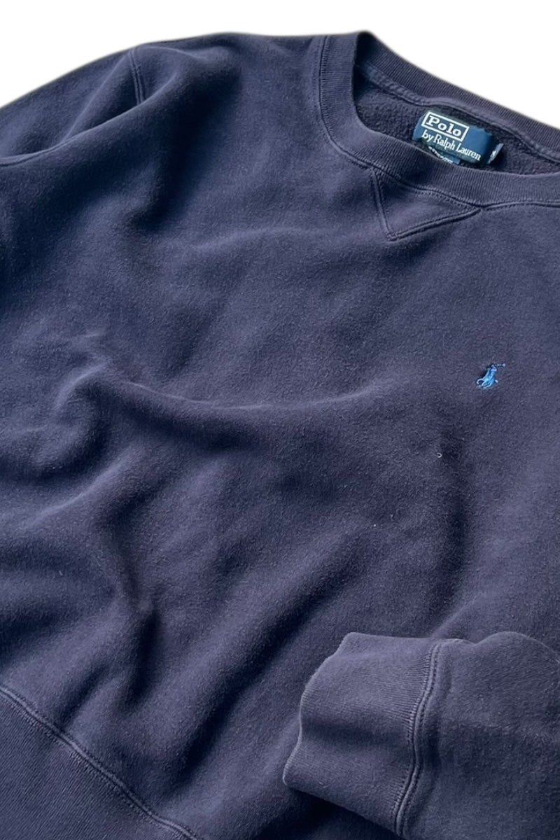 90'S ONE POINT LOGO SWEATSHIRT / NAVY [SIZE: M USED]