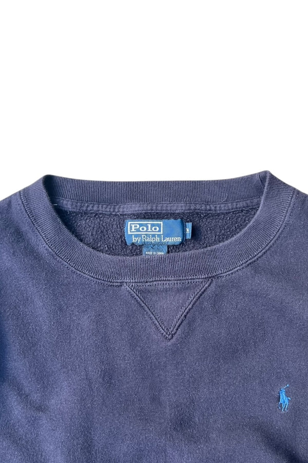 90'S ONE POINT LOGO SWEATSHIRT / NAVY [SIZE: M USED]