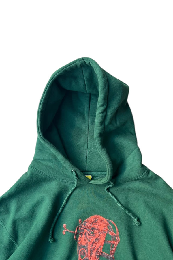 PRINT HOODIE SWEATSHIRT / GREEN [SIZE: L USED]