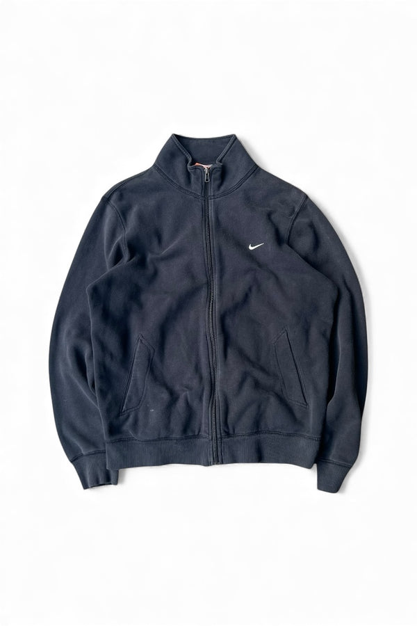 Y2K EARLY 00'S SWEAT TRACK JACKET / BLACK [SIZE: M USED]