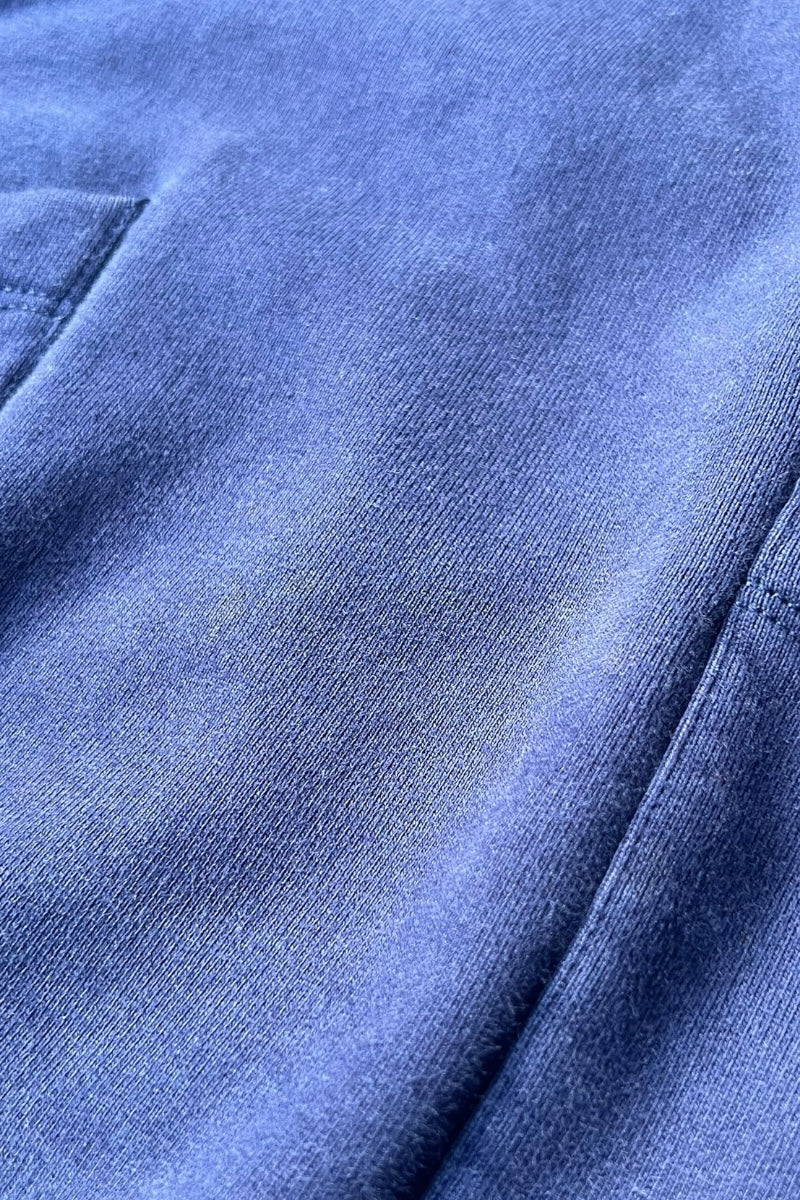 MADE IN PORTUGAL 90'S HEAVY WEIGHT PULLOVER SWEAT HOODIE / NAVY [SIZE: M USED]