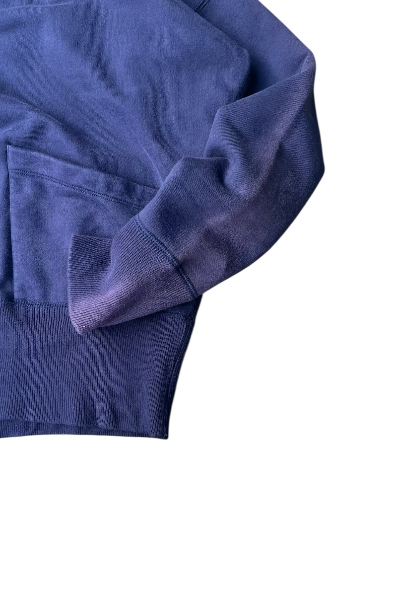 MADE IN PORTUGAL 90'S HEAVY WEIGHT PULLOVER SWEAT HOODIE / NAVY [SIZE: M USED]