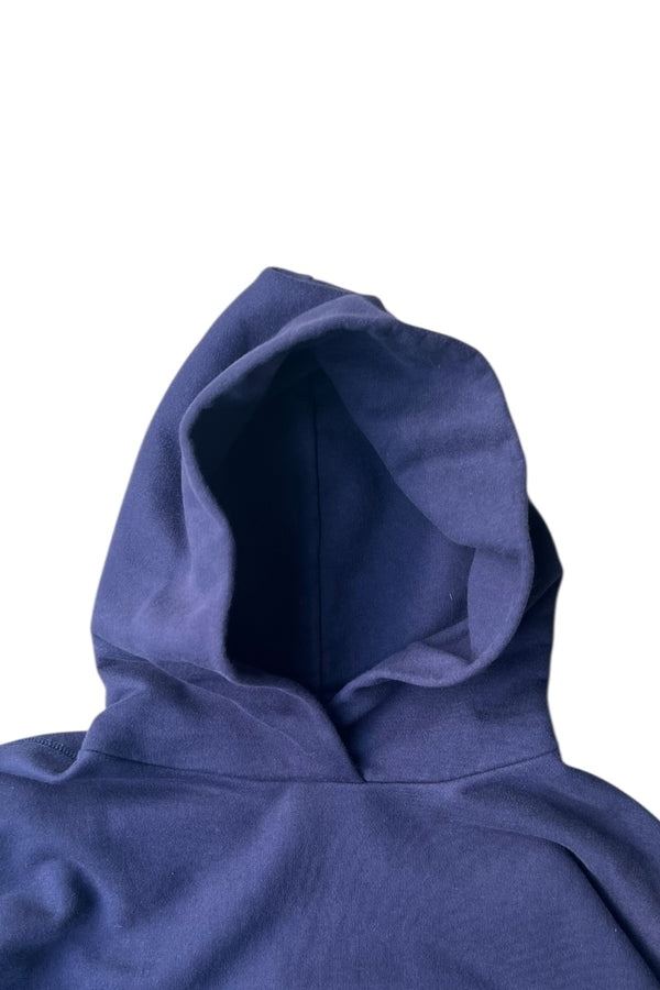 MADE IN PORTUGAL 90'S HEAVY WEIGHT PULLOVER SWEAT HOODIE / NAVY [SIZE: M USED]