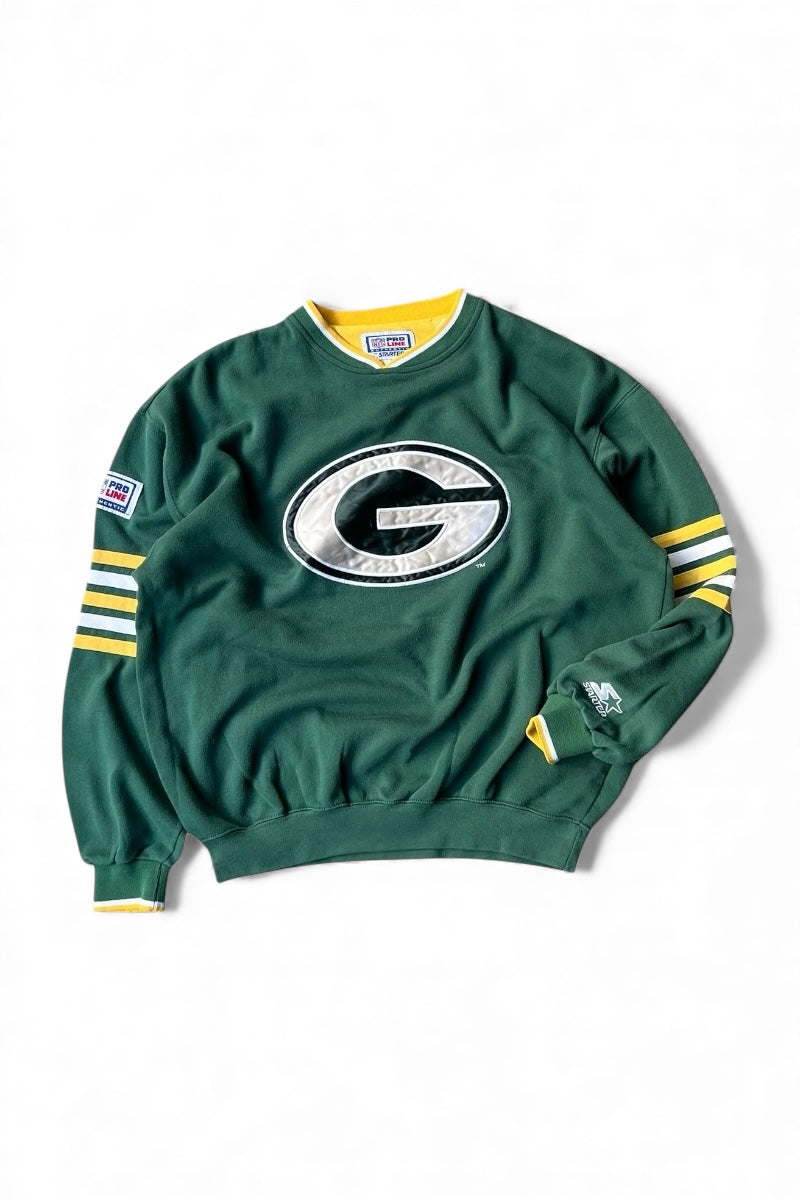 90'S PACKERS LOGO SWEATSHIRT / GREEN [SIZE: XL USED]