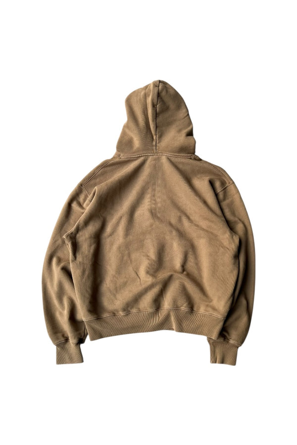 MADE IN PORTUGAL 21'S ONE POINT LOGO SWEAT HOODIE / BROWN [SIZE: XL USED]