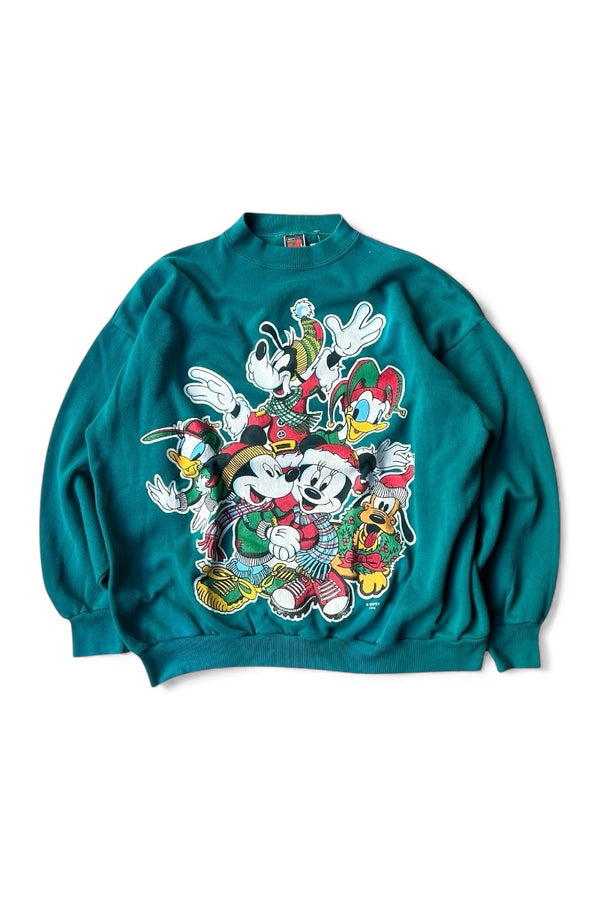 MADE IN USA CHARACTER PRINT SWEATSHIRT / GREEN [SIZE: XL USED]