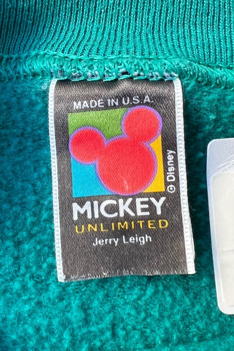 MADE IN USA CHARACTER PRINT SWEATSHIRT / GREEN [SIZE: XL USED]