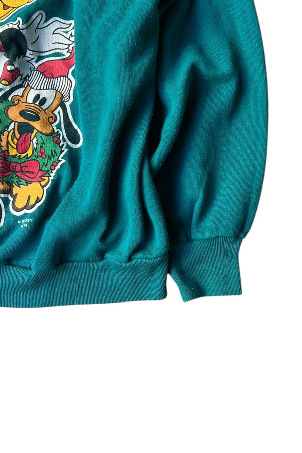 MADE IN USA CHARACTER PRINT SWEATSHIRT / GREEN [SIZE: XL USED]