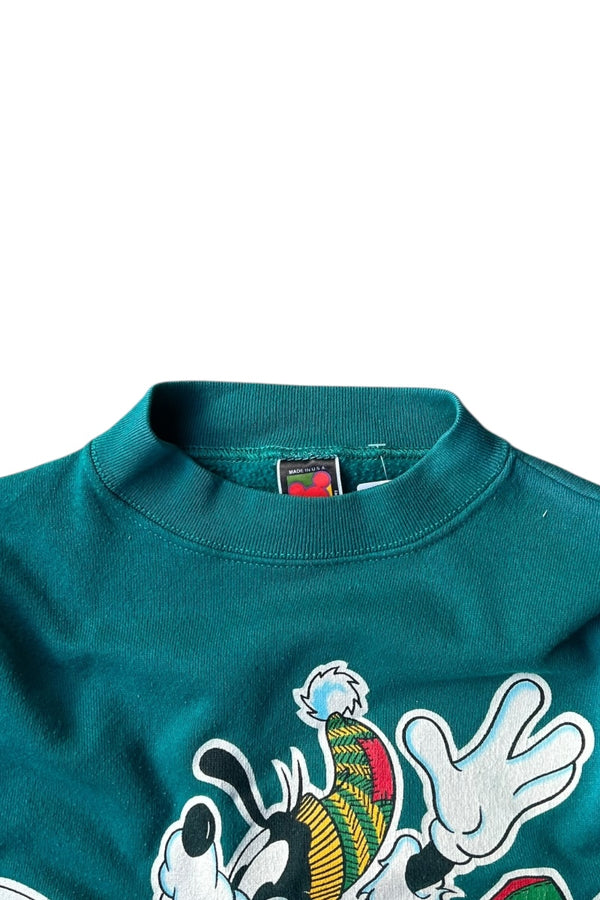 MADE IN USA CHARACTER PRINT SWEATSHIRT / GREEN [SIZE: XL USED]