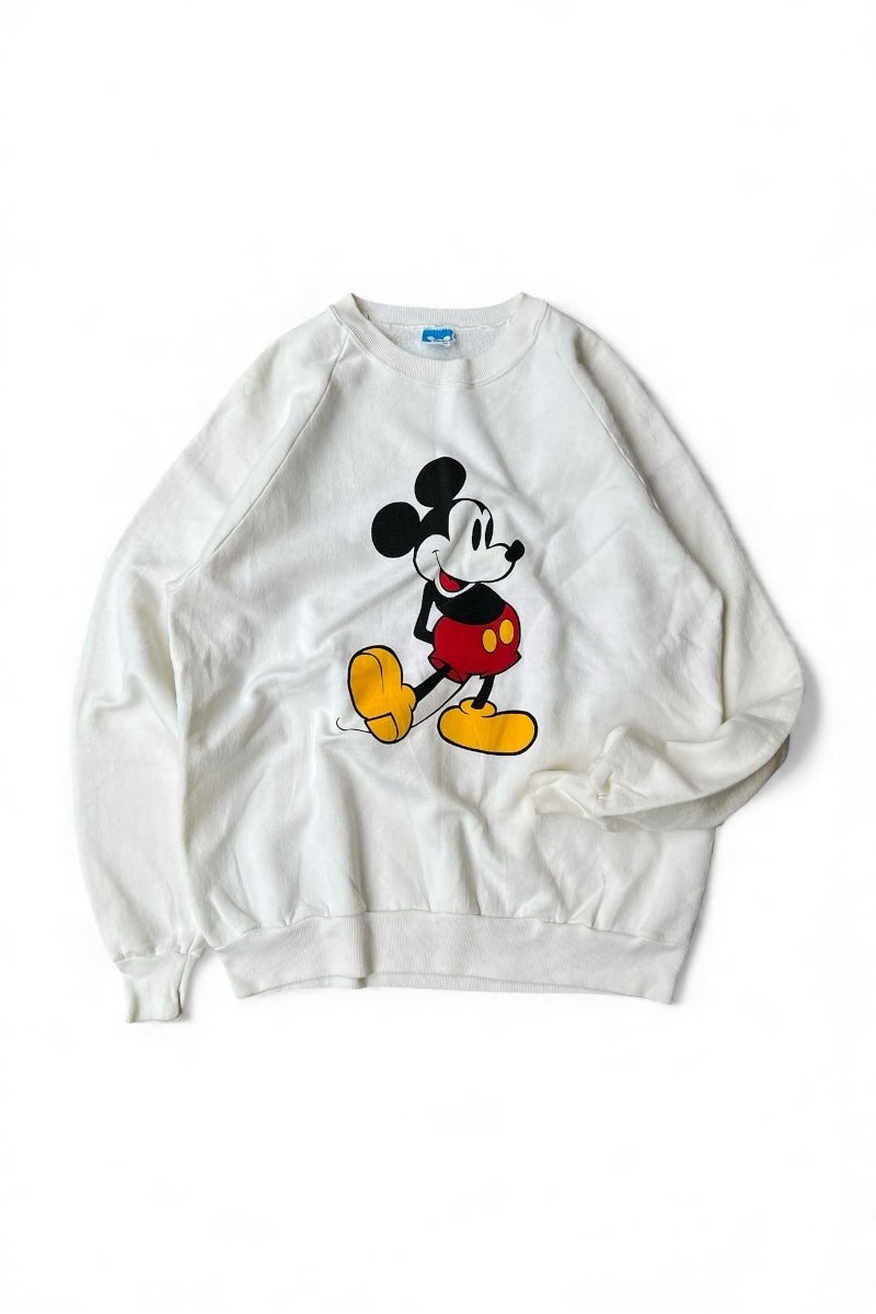 MADE IN USA 90'S MICKEY SWEATSHIRT / WHITE [SIZE: XL USED]