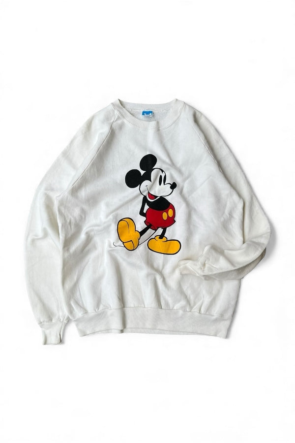 MADE IN USA 90'S MICKEY SWEATSHIRT / WHITE [SIZE: XL USED]