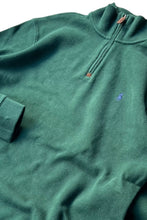 画像をギャラリービューアに読み込む, HALF-ZIP COTTON KNIT SWEATER / GREEN [SIZE: M USED]
