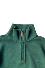 画像をギャラリービューアに読み込む, HALF-ZIP COTTON KNIT SWEATER / GREEN [SIZE: M USED]
