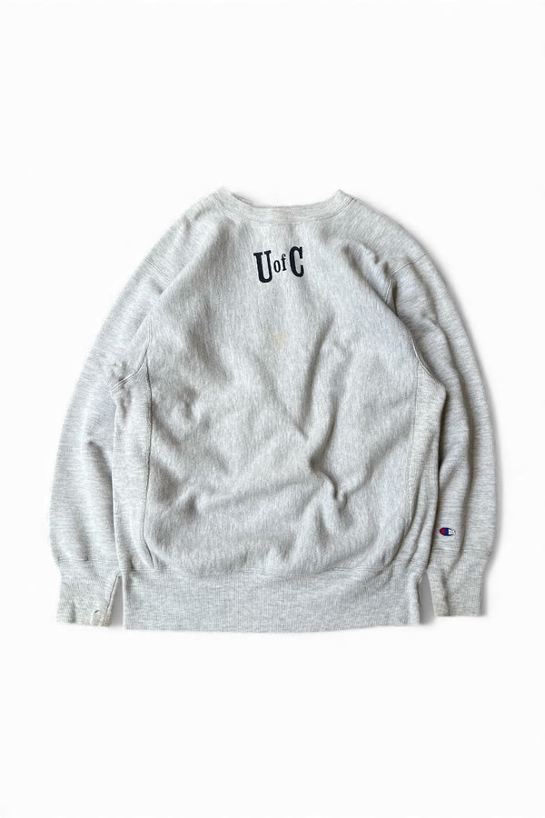 MADE IN USA 90'S U OF C REVERSE WEAVE SWEATSHIRT / GRAY [SIZE: XL USED]