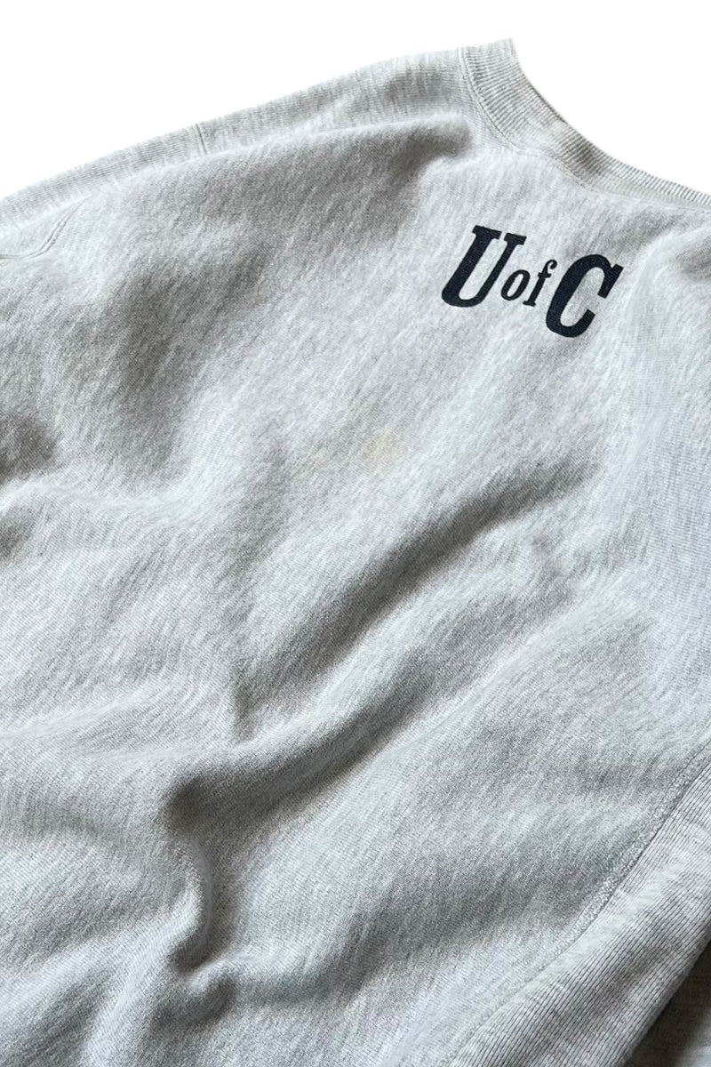 MADE IN USA 90'S U OF C REVERSE WEAVE SWEATSHIRT / GRAY [SIZE: XL USED]