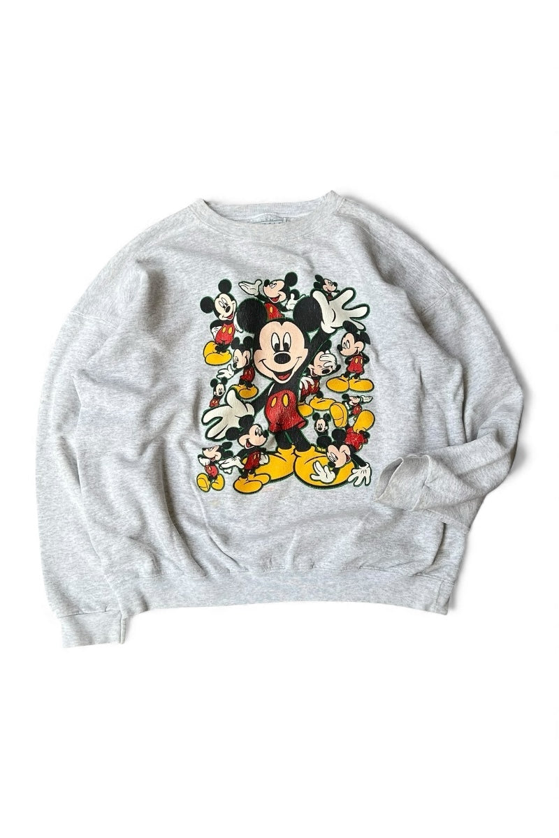 MADE IN USA 90'S MICKEY SWEATSHIRT / GRAY [SIZE: XL USED]