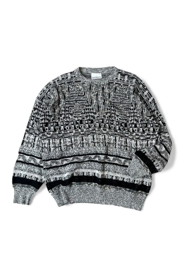 MADE IN ITALY COTTON KNIT SWEATER / GRAY [SIZE: M USED]