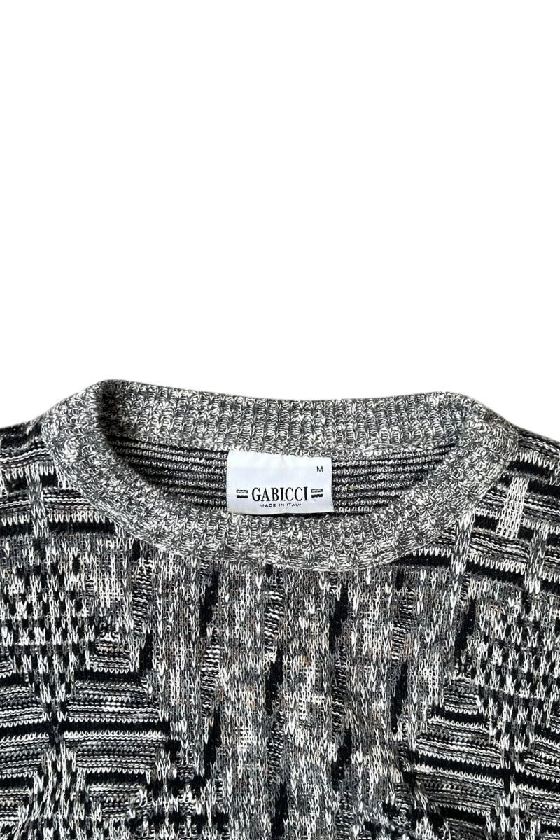 MADE IN ITALY COTTON KNIT SWEATER / GRAY [SIZE: M USED]