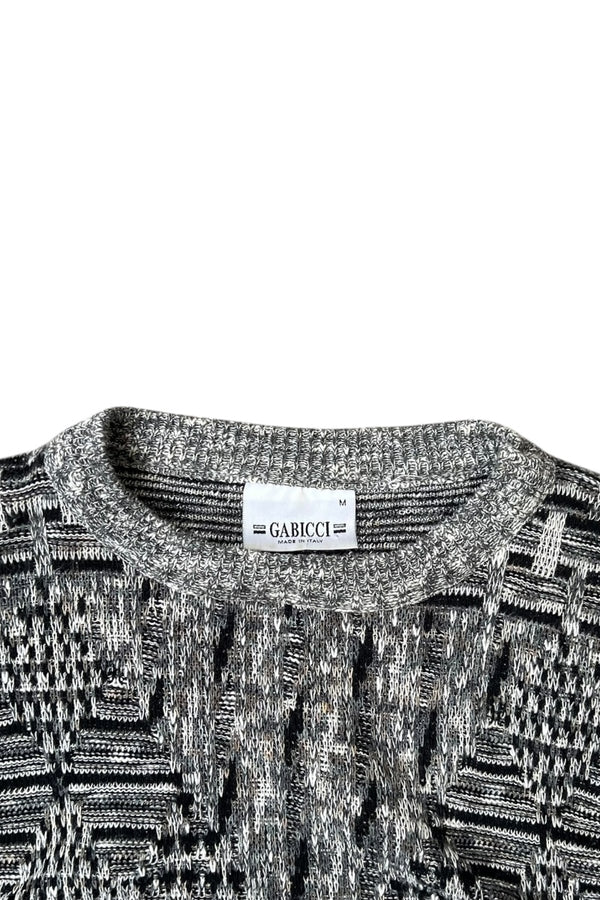 MADE IN ITALY COTTON KNIT SWEATER / GRAY [SIZE: M USED]