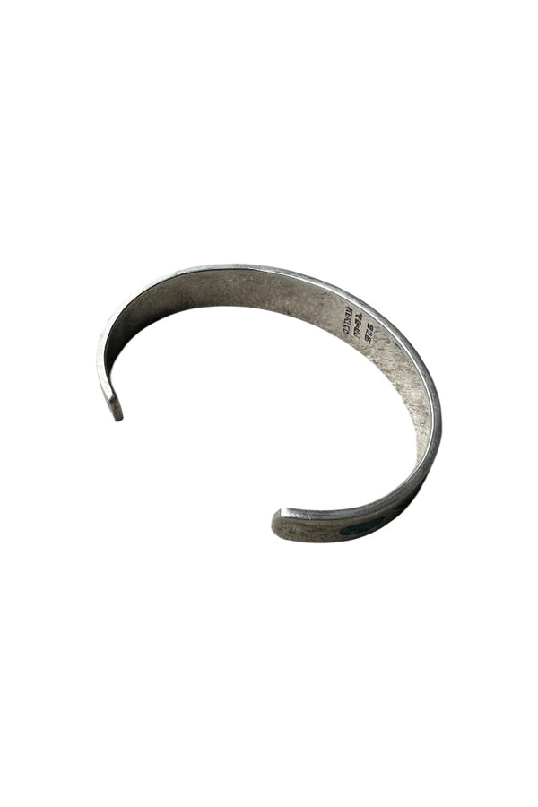 MADE IN MEXICO 925 SILVER TIP INLAY BANGLE W/TURQUOISE / SILVER [SIZE: ONE SIZE USED]