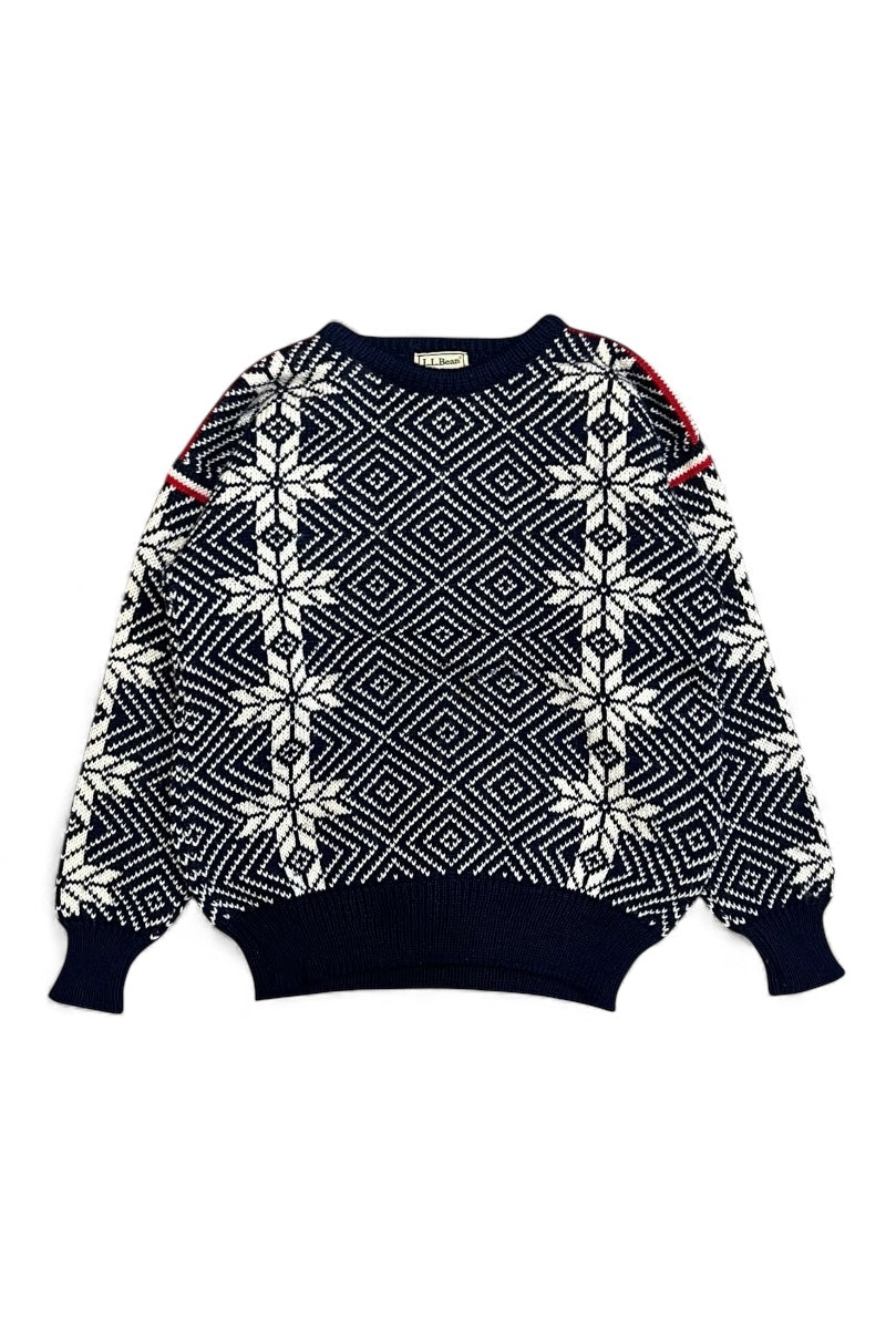 MADE IN NORWAY 80'S NORWEGIAN WOOL KNIT SWEATER / MULTI [SIZE: M USED]