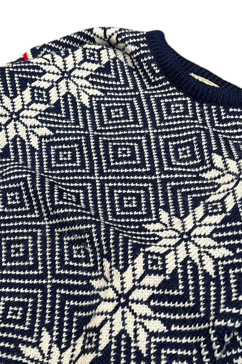MADE IN NORWAY 80'S NORWEGIAN WOOL KNIT SWEATER / MULTI [SIZE: M USED]
