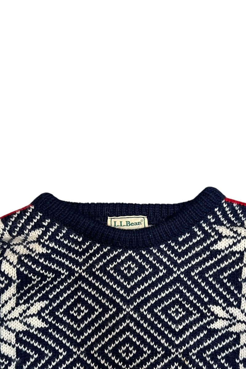 MADE IN NORWAY 80'S NORWEGIAN WOOL KNIT SWEATER / MULTI [SIZE: M USED]