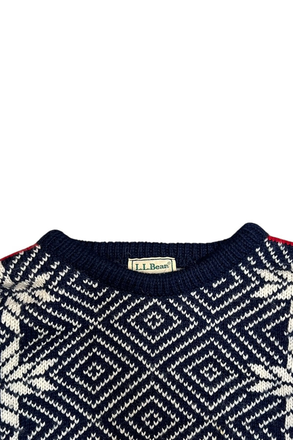 MADE IN NORWAY 80'S NORWEGIAN WOOL KNIT SWEATER / MULTI [SIZE: M USED]