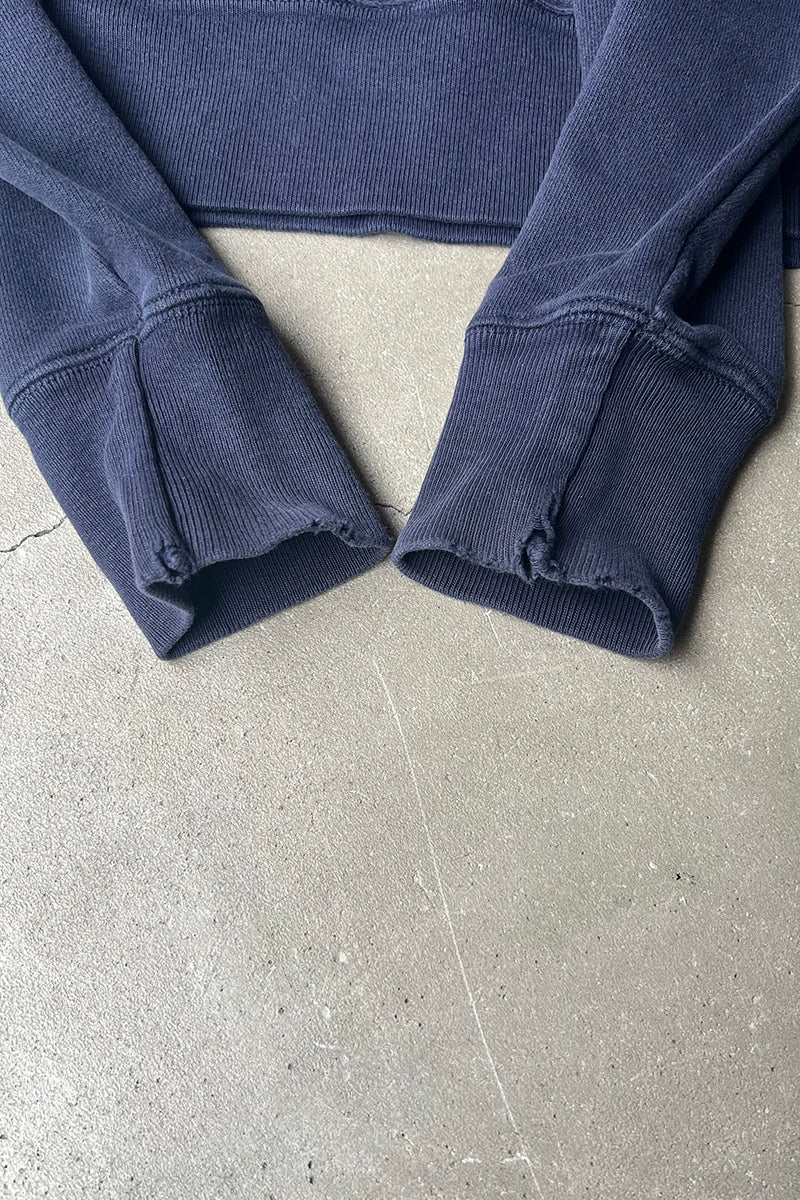 MOMA LOGO REVERSE WEAVE SWEAT HOODIE / NAVY [SIZE: M USED]